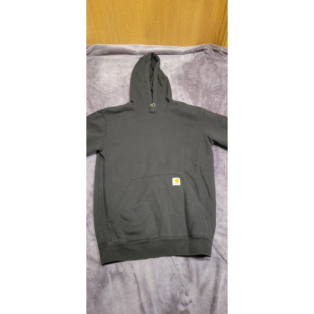 Carhartt Hoodie Men's Small Black K288 Loose Fit Midweight Workwear Outdoor